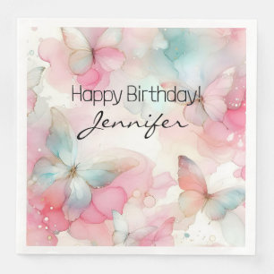 Birthday Party Butterfly Paper Napkin