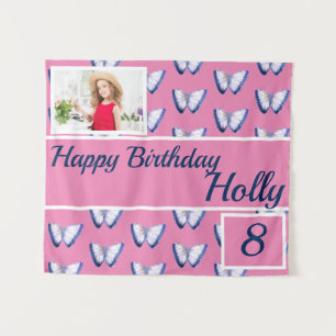 Birthday Party Butterfly Pattern Custom Tapestry