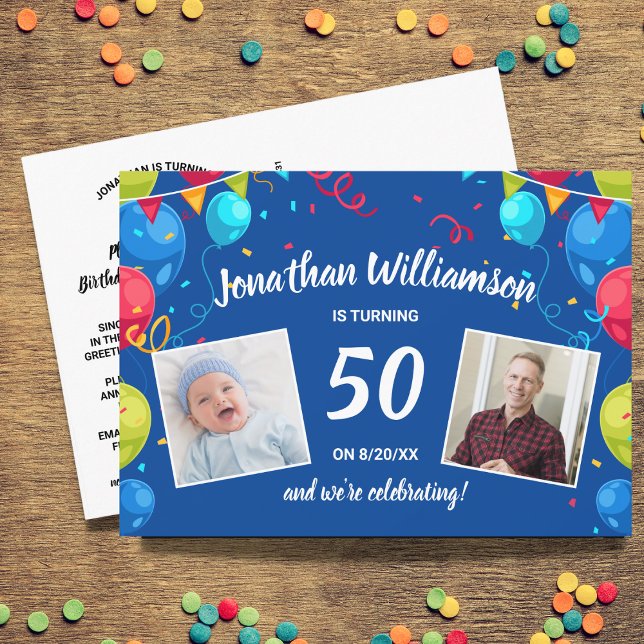 Birthday Party By Mail Send a Card Photo Collage (Creator Uploaded)