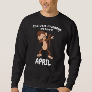 Birthday Party Cake April Monkey Dabbing Ape Chimp Sweatshirt