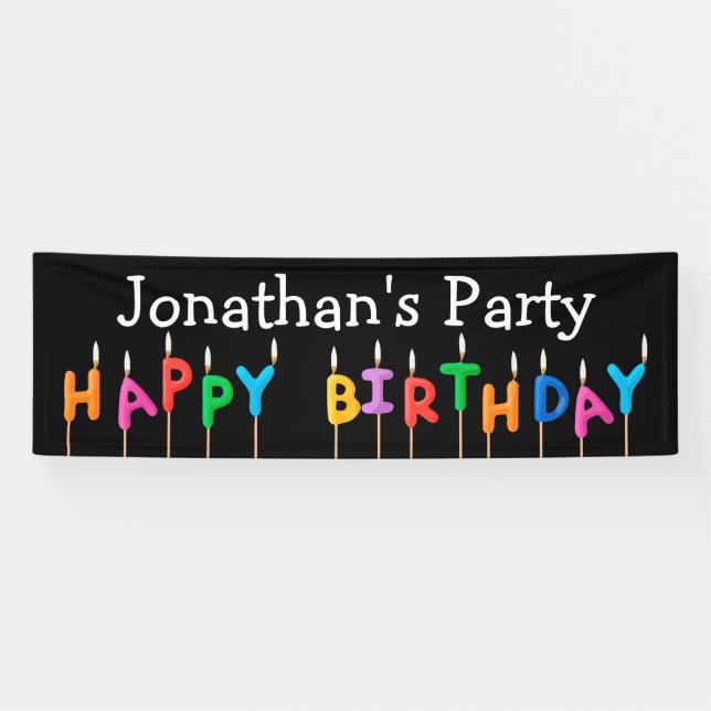Birthday Party Candlelight Indoor Banner (Horizontal)