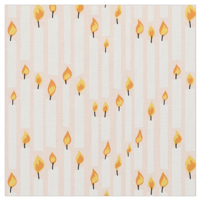 Birthday party candles peach fabric (Close Up)
