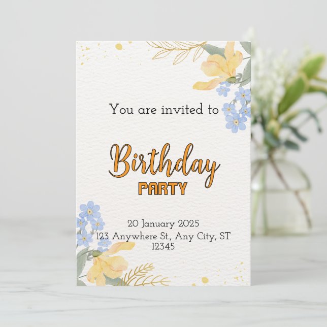 Birthday Party Card (Standing Front)
