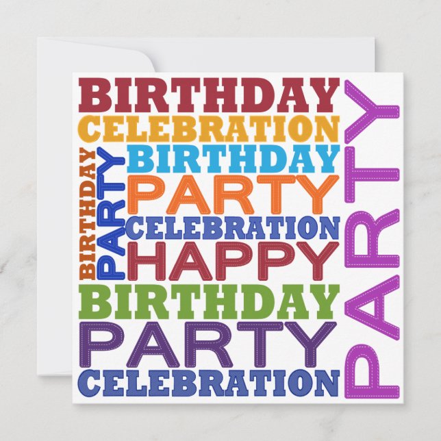 birthday party celebration invitation (Front)