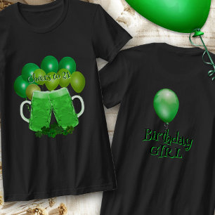Birthday Party Cheers Green Beer Balloons T-Shirt