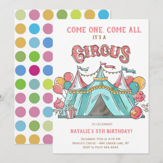 BIRTHDAY PARTY CIRCUS INVITATION
