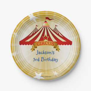 Birthday Party Circus Tent Paper Plate