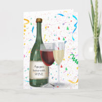 Birthday Party Confetti and Wine Bottle