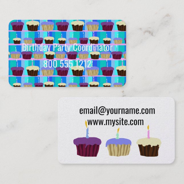 Birthday Party Coordinator Business Cards (Front/Back)
