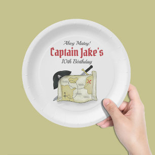 Birthday Party Cute Pirate Personalised Paper Plate