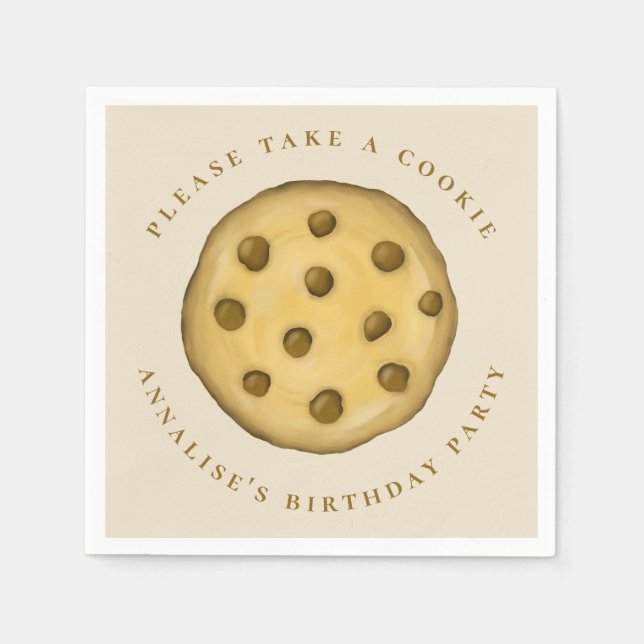 Birthday Party Cute Please Take A Cookie Simple Napkin (Front)