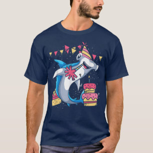 Birthday Party Cute Shark Ocean Animal Lover Hamme T-Shirt