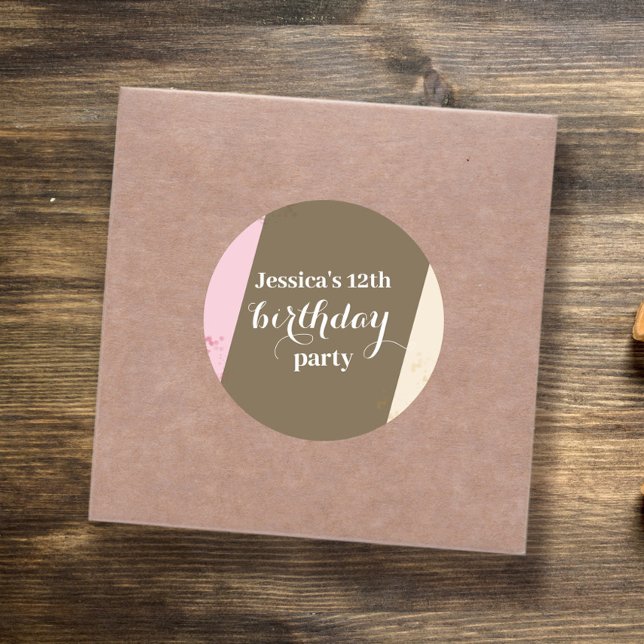 Birthday Party Cute Whimsical Neapolitan Sprinkles Classic Round Sticker (Creator Uploaded)