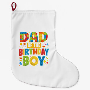 Birthday Party Dad Large Christmas Stocking