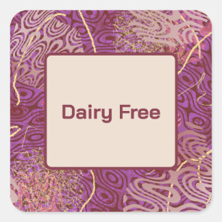 Birthday Party Dietary Requirement Dairy Free Square Sticker