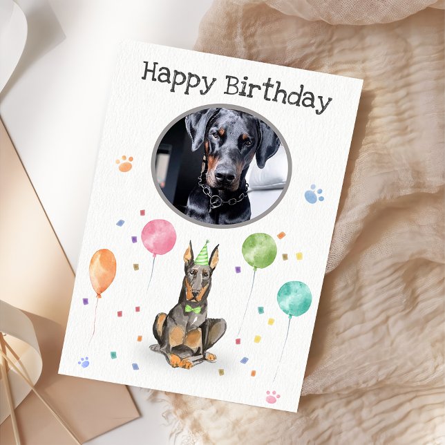  Birthday Party Dobermann Animal Card (Creator Uploaded)