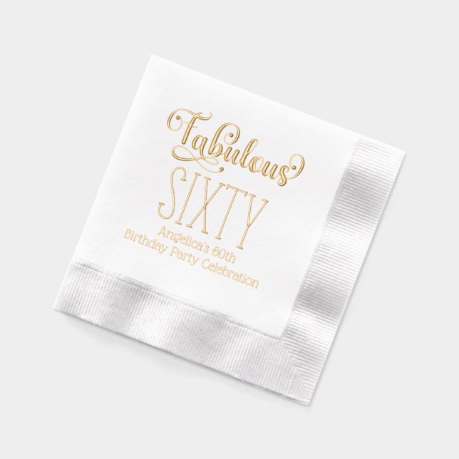 Birthday Party - Fabulous Sixty #7 Foil Napkins (Left)