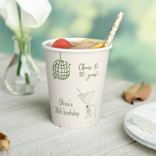 Birthday Party fancy retro disco ball Paper Cups