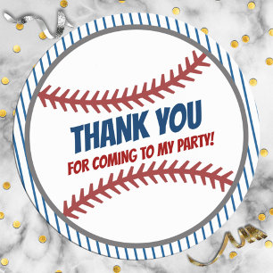 Birthday Party Favour Baseball Sticker