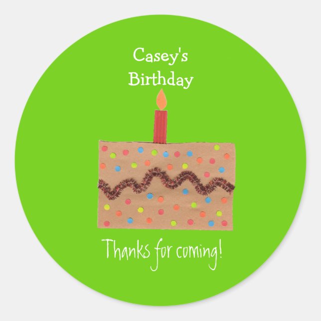 Birthday party favour label (Front)