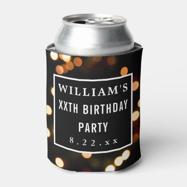 Birthday Party Favour Modern Typography Can Cooler (Can Front)