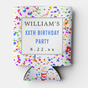 Birthday Party Favour Modern Typography Can Cooler