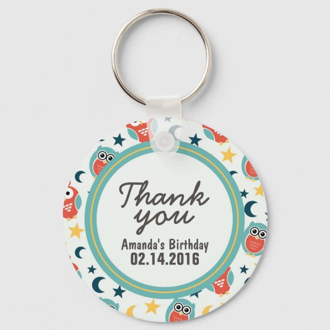 Birthday Party Favour Thank You Gift Keychain (Front)