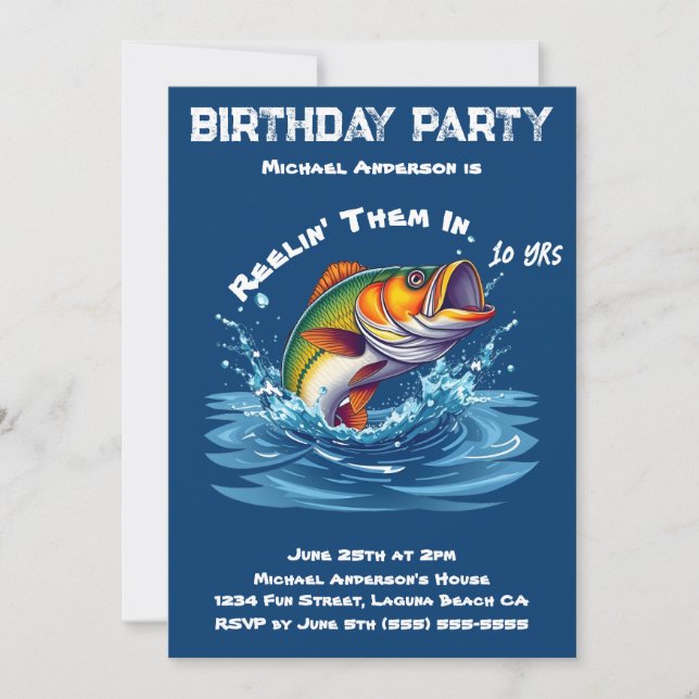 Birthday Party-Fish  Invitation (Front)