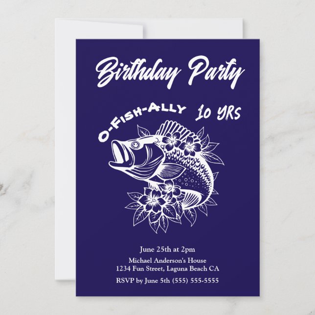 Birthday Party-Fish  Invitation (Front)