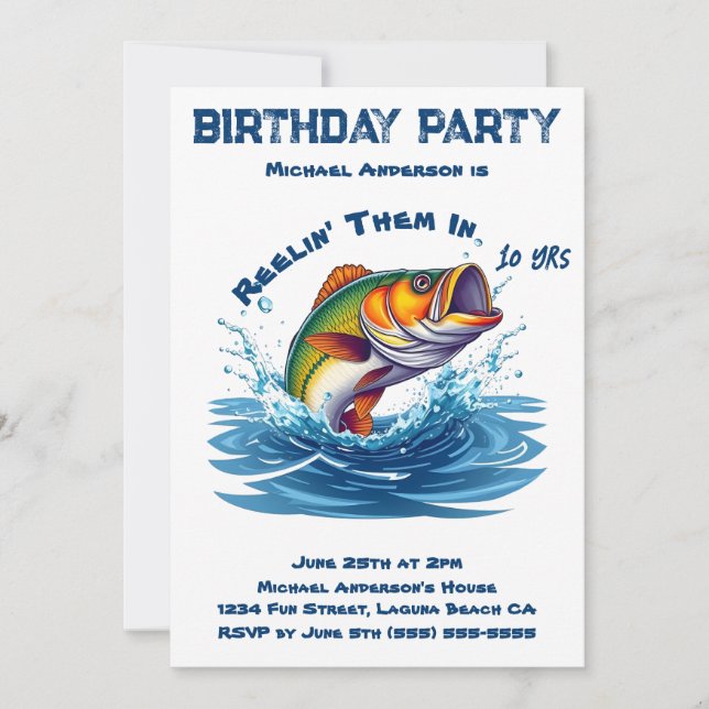 Birthday Party-Fish  Invitation (Front)