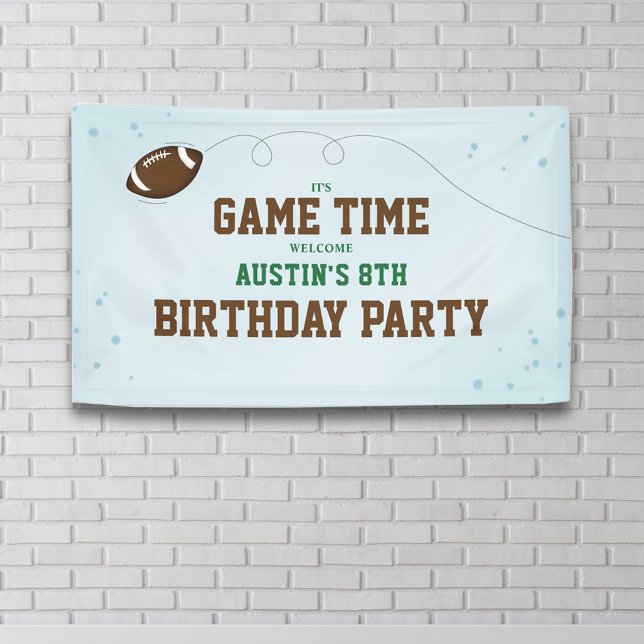 Birthday Party Football Welcome Sign Custom (Football Game Time Custom Sign.)