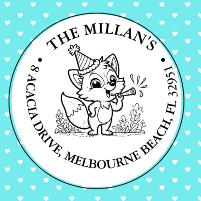 birthday party fox theme self-inking stamp (Make every birthday special with a fox theme self-inking stamp)