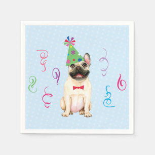 Birthday Party French Bulldog Napkins