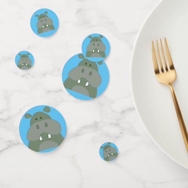 birthday party fun hippo confetti (Group)