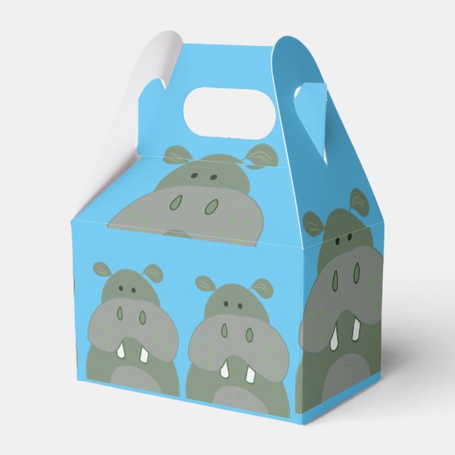 birthday party fun hippo  favour box (Front Side)