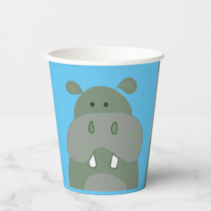birthday party fun hippo  paper cups
