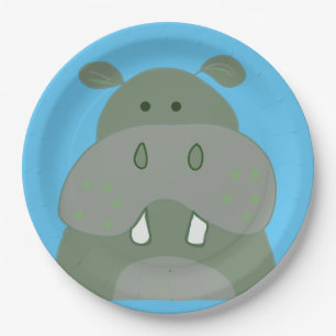 birthday party fun hippo paper plate