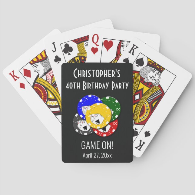 Birthday Party Gambling Casino Night Poker Game Playing Cards (Back)