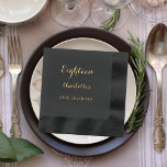 Birthday party gold foil script name foil napkins<br><div class="desc">Personalise and add your name,  and age.  Real gold foil text.</div>