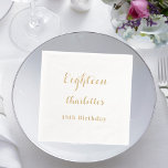 Birthday party gold foil script name foil napkins<br><div class="desc">Personalise and add your name,  and age.  Real gold foil text.  White background.</div>