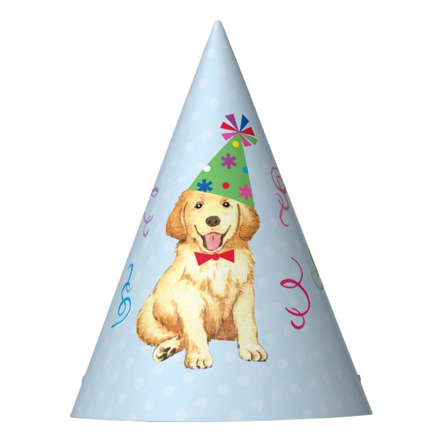 Birthday Party Golden Retriever Hat (Front)