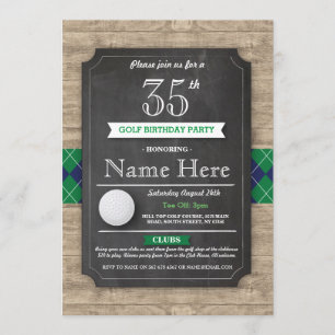 Birthday Party Golf Ball Any Age Golfing Invite