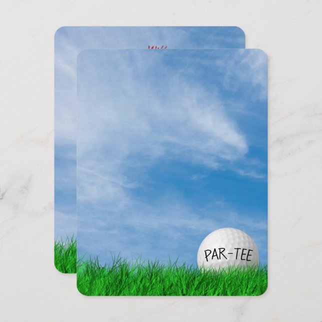 Birthday Party Golf theme Invitation (Front/Back)