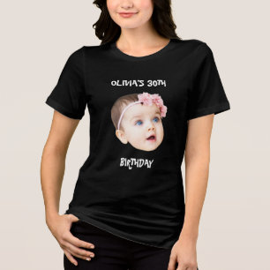 Birthday Party Group Custom Face Funny Birthday Tri-Blend Shirt