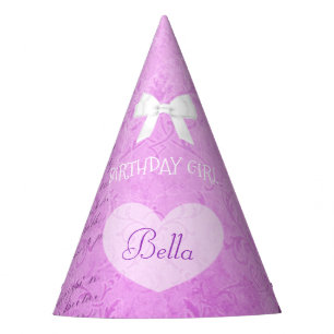 Birthday Party Hat Birthday Girl Purple Bow