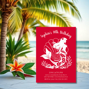 Birthday Party-Hawaiian Mermaid Invitation