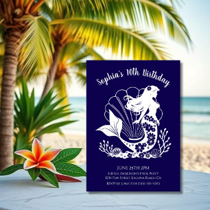 Birthday Party-Hawaiian Mermaid Invitation