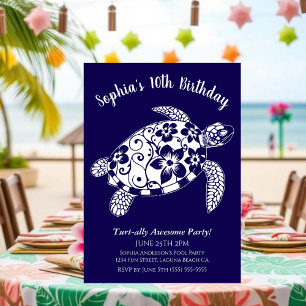 Birthday Party-Hawaiian Turtle Invitation
