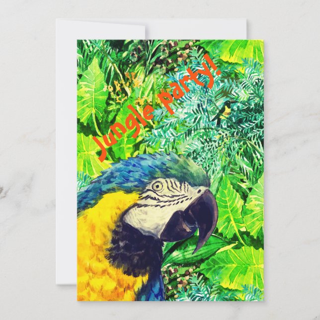 Birthday party in the jungle invitation (Front)