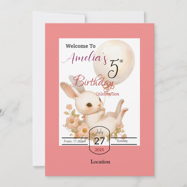 Birthday party  invitation (Front)